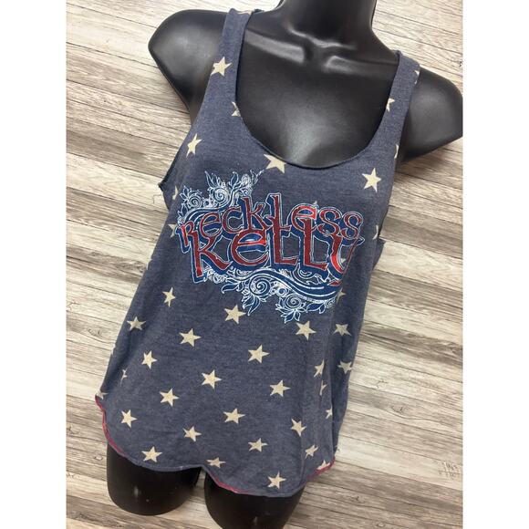 Women's Reckless Kelly Blue Star Tank Top - Size Medium - Picture 10 of 10